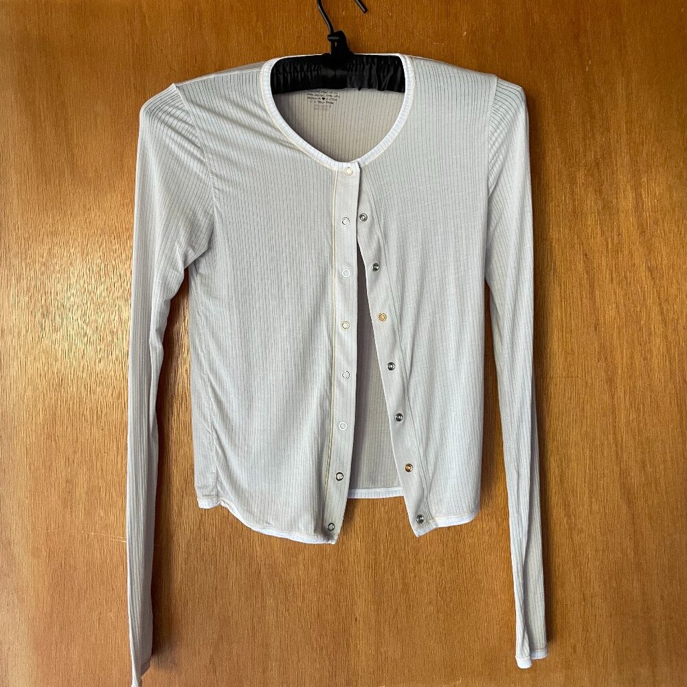 Negative Underwear Whipped Cardigan in Moon with Gold details